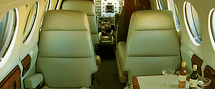 Innenansicht der King Air 200 Turbo Prop Chrater